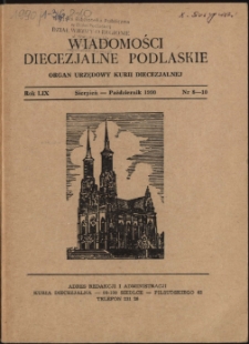 Wiadomości Diecezjalne Podlaskie R. 59 (1990) nr 8 - 9 - 10