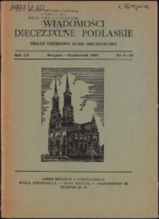 Wiadomości Diecezjalne Podlaskie R. 60 (1991) nr 8 - 9 - 10