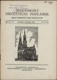 Wiadomości Diecezjalne Podlaskie R. 60 (1991) nr 11 - 12
