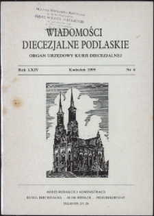 Wiadomości Diecezjalne Podlaskie R. 64 (1995) nr 4