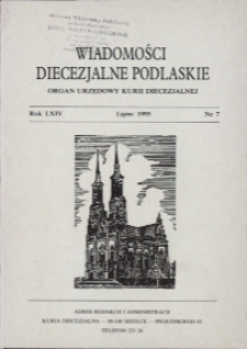 Wiadomości Diecezjalne Podlaskie R. 64 (1995) nr 7