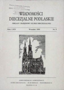Wiadomości Diecezjalne Podlaskie R. 64 (1995) nr 9