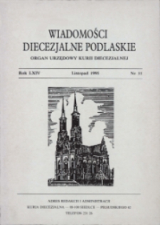 Wiadomości Diecezjalne Podlaskie R. 64 (1995) nr 11