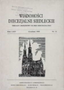 Wiadomości Diecezjalne Siedleckie R. 64 (1995) nr 12