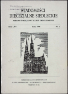 Wiadomości Diecezjalne Siedleckie R 65 (1996) nr 2