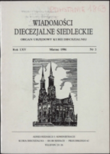 Wiadomości Diecezjalne Siedleckie R. 65 (1996) nr 3