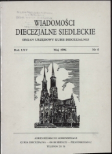 Wiadomości Diecezjalne Siedleckie R. 65 (1996) nr 5