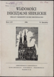 Wiadomości Diecezjalne Siedleckie R. 65 (1996) nr specjalny