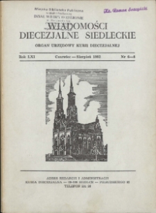 Wiadomości Diecezjalne Podlaskie R. 61 (1992) nr 6 - 7 - 8