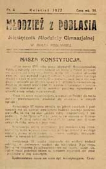 Młodzież z Podlasia : miesięcznik młodzieży gimnazjalnej w Białej Podlaskiej R. 1(1922) nr 4