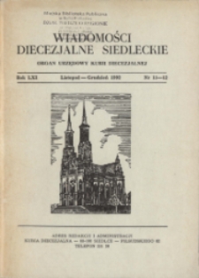 Wiadomości Diecezjalne Podlaskie R. 61 (1992) nr 11 - 12