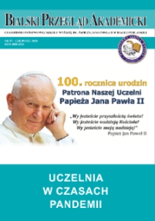 Bialski Przegląd Akademicki : czasopismo Państwowej Szkoły Wyższej im. Papieża Jana Pawła II w Białej Podlaskiej R. 11 (2020) nr 37