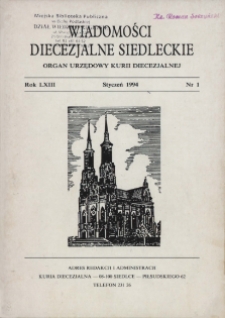 Wiadomości Diecezjalne Siedleckie R.63 (1994) nr 1