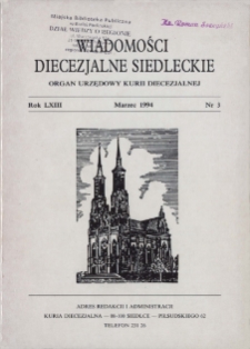 Wiadomości Diecezjalne Siedleckie R.63 (1994) nr 3