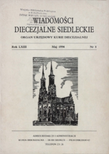 Wiadomości Diecezjalne Siedleckie R.63 (1994) nr 5