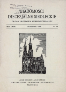 Wiadomości Diecezjalne Siedleckie R.63 (1994) nr 10