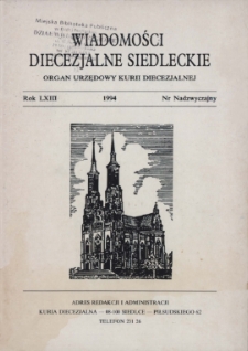 Wiadomości Diecezjalne Siedleckie R.63 (1994) nr specjalny