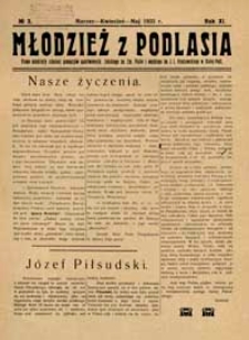 Młodzież z Podlasia : miesięcznik młodzieży gimnazjalnej w Białej Podlaskiej R. 11 (1933) nr 3