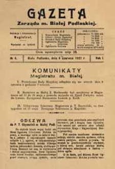 Gazeta Zarządu M. Białej Podlaskiej R. 1 (1922) nr 4