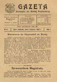 Gazeta Zarządu M. Białej Podlaskiej R. 1 (1922) nr 6