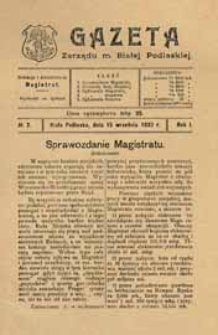 Gazeta Zarządu M. Białej Podlaskiej R. 1 (1922) nr 7