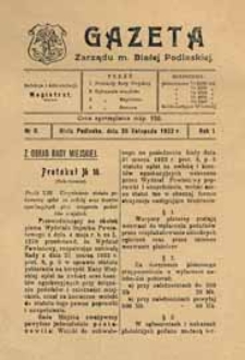 Gazeta Zarządu M. Białej Podlaskiej R. 1 (1922) nr 8