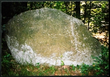 Cmentarze i miejsca pamięci w pow. Biała Podlaska : gm. Biała Podlaska: głaz w lesie Grabarka na terenie danej strzelnicy 34 pp: fotografia