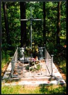 Cmentarze i miejsca pamięci w pow. Biała Podlaska : gm. Biała Podlaska: nagrobek z krzyżem w lesie "Bagonica" k. Rakowisk : karta ewidencyjna nr 35