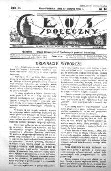 Głos Społeczny R. 3 (1935) nr 14