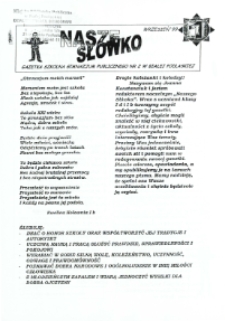 Nasze Słówko : gazetka szkolna Publicznego Gimnazjum nr 2 w Białej Podlaskiej R. 1 (1999) nr 1