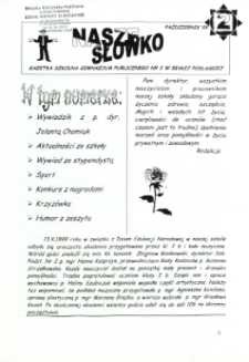 Nasze Słówko : gazetka szkolna Publicznego Gimnazjum nr 2 w Białej Podlaskiej R. 1 (1999) nr 2