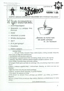 Nasze Słówko : gazetka szkolna Publicznego Gimnazjum nr 2 w Białej Podlaskiej R. 1 (1999) nr 3