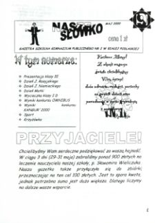 Nasze Słówko : gazetka szkolna Publicznego Gimnazjum nr 2 w Białej Podlaskiej R. 2 (2000) nr 9