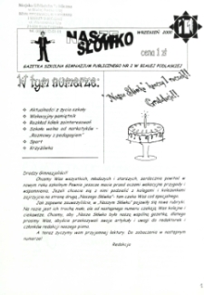 Nasze Słówko : gazetka szkolna Publicznego Gimnazjum nr 2 w Białej Podlaskiej R. 2 (2000) nr 11