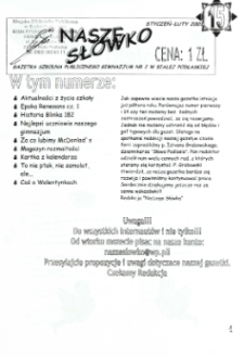 Nasze Słówko : gazetka szkolna Publicznego Gimnazjum nr 2 w Białej Podlaskiej R. 3 (2001) nr 15