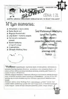 Nasze Słówko : gazetka szkolna Publicznego Gimnazjum nr 2 w Białej Podlaskiej R. 3 (2001) nr 17