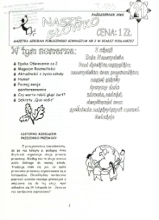 Nasze Słówko : gazetka szkolna Publicznego Gimnazjum nr 2 w Białej Podlaskiej R. 3 (2001) nr 21