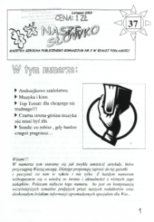 Nasze Słówko : gazetka szkolna Publicznego Gimnazjum nr 2 w Białej Podlaskiej R. 5 (2003) nr 37