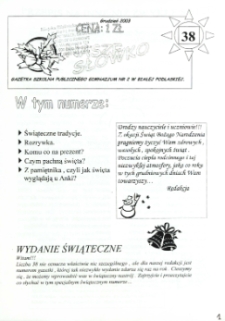 Nasze Słówko : gazetka szkolna Publicznego Gimnazjum nr 2 w Białej Podlaskiej R. 5 (2003) nr 38