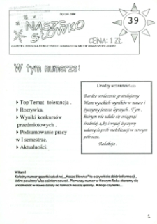 Nasze Słówko : gazetka szkolna Publicznego Gimnazjum nr 2 w Białej Podlaskiej R. 6 (2004) nr 39