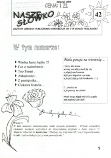 Nasze Słówko : gazetka szkolna Publicznego Gimnazjum nr 2 w Białej Podlaskiej R. 6 (2004) nr 42