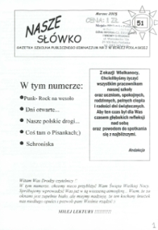 Nasze Słówko : gazetka szkolna Publicznego Gimnazjum nr 2 w Białej Podlaskiej R.7 (2005) nr 51
