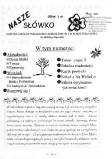 Nasze Słówko : gazetka szkolna Publicznego Gimnazjum nr 2 w Białej Podlaskiej R. 8 (2006) nr 63