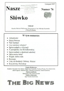 Nasze Słówko : gazetka szkolna Publicznego Gimnazjum nr 2 w Białej Podlaskiej R. 9 (2007) nr 76