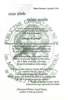 Nasze Słówko : gazetka szkolna Publicznego Gimnazjum nr 2 w Białej Podlaskiej R. 9 (2007) nr 77