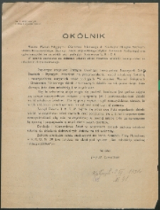 Okólnik Ministra Wyznań Religijnych i Oświecenia Publicznego do Kuratorjów Okręgów Szkolnych, Liceum Krzemienieckiego, Śląskiego Urzędu Wojewódzkiego (Wydział Oświecenia Publicznego) oraz ogółu nauczycielstwa wszystkich szkół podległych Ministerstwu W. R. i O. P. : W sprawie zezwolenia na zbieranie składek wsród młodzieży szkolnej i nauczycielstwa na zakupienie okrętu handlowego [...]