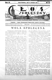 Głos Społeczny R. 3 (1935) nr 19