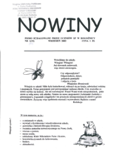 Nowiny : pismo redagowane przez uczniów SP w Rogoźnicy R. 2 (2002) nr 1 (33)