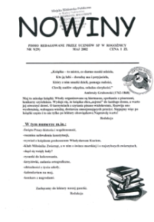 Nowiny : pismo redagowane przez uczniów SP w Rogoźnicy R. 2 (2002) nr 9 (29)