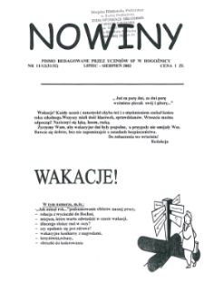 Nowiny : pismo redagowane przez uczniów SP w Rogoźnicy R. 2 (2002) nr 11-12 (31-32)